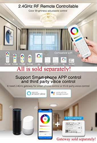 LGIDTECH FUT038S Miboxer RGBW LED Strip Light Controller DC 12V~24V Max Output 12A,Support Old and New Dynamic Mode,Smartphone APP Control via WL-Box1 Gateway(Excluded) - Image 4