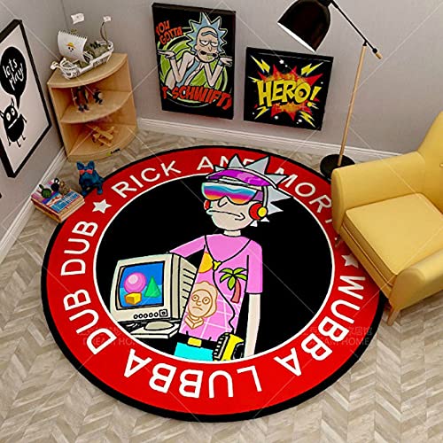 DYJXIGO Rick y Morty Area - Alfombra para dormitorio 3D - Alfombra antideslizante para dormitorio - Alfombra antideslizante - Alfombra suave - Medidas A-120 cm Cover