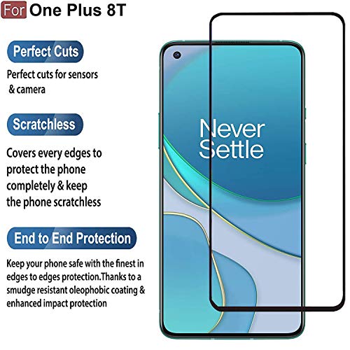 Image of CEDO Tempered Glass for OnePlus 9R / 8T | Screen Protector Full HD Quality Tempered Glass Anti-Scratch Edge to Edge Coverage with Easy Installation Kit (Black)