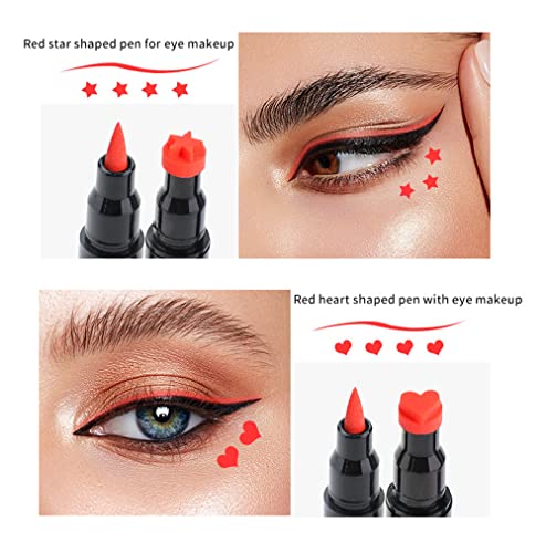 Go Ho Red Liquid Eyeliner Stamp,Star Stamp Eyeliner Makeup,Double-Side Waterproof Eyeliner Pen,Long-Lasting Smudge-Proof Eyeliner Tools,Eye Liner Makeup,1 Pc thumb #5