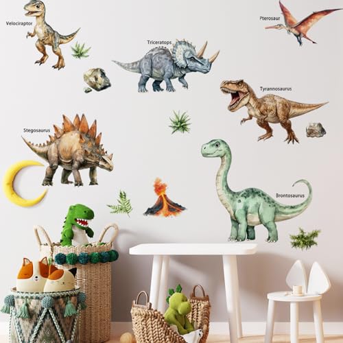 Vinilos decorativos de pared dinosaurios Achang para niños miniatura 4