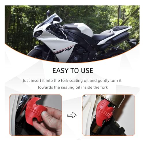 Image of 2 PCS Motorcycle Fork Seal Cleaner Tool, Front Fork Seal Cleaner Fits 45-55mm Seal Mate Oil Level, Universal Shock Absorber Repairing Tool for Dirt Bike Maintenance Device (Red)