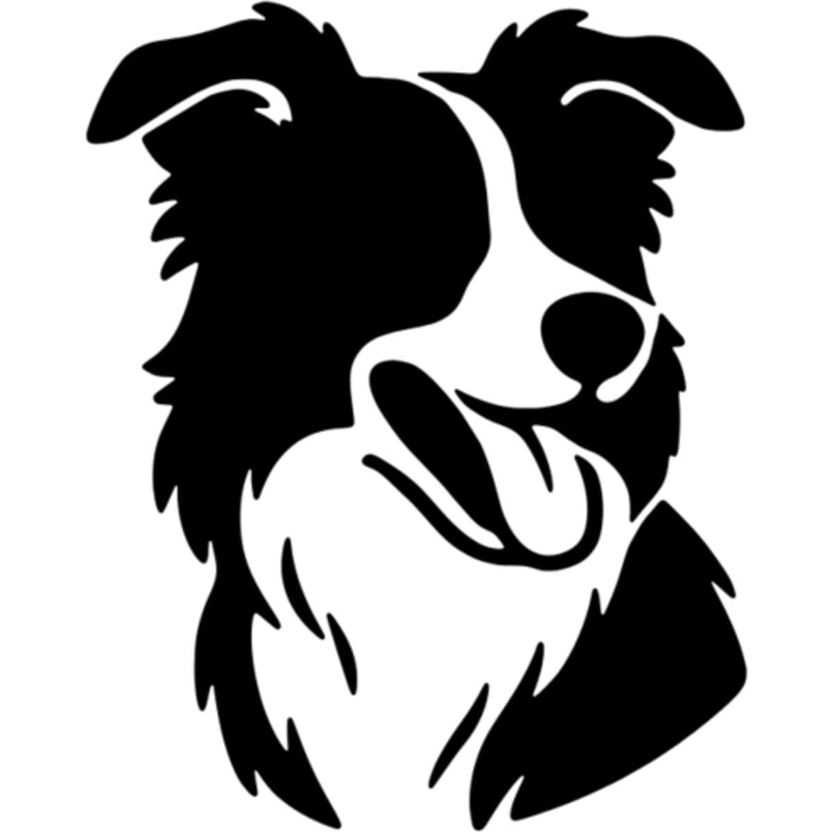 Azeeda 'Happy Border Collie' Wall Stencil - M (A5) (WS00061730)