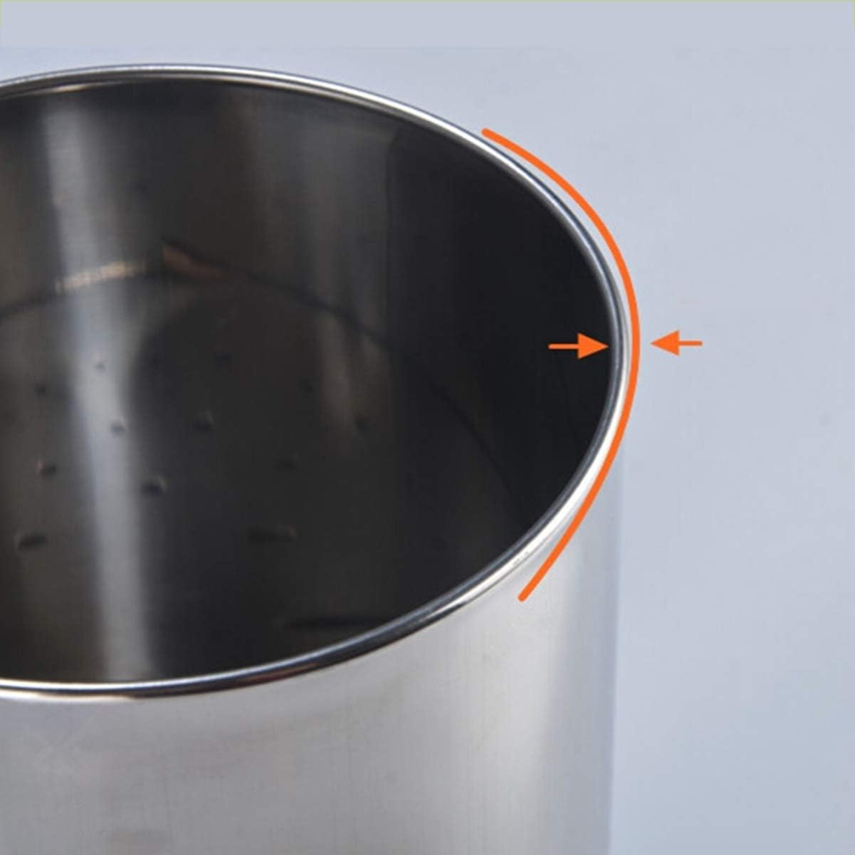 Kichvoe Stainless Steel Utensil Holder with Drain Holes for Kitchen Countertop Flatware Organizer Chopstick Tube Easy Clean 5.9X5.9X6.7 Inch