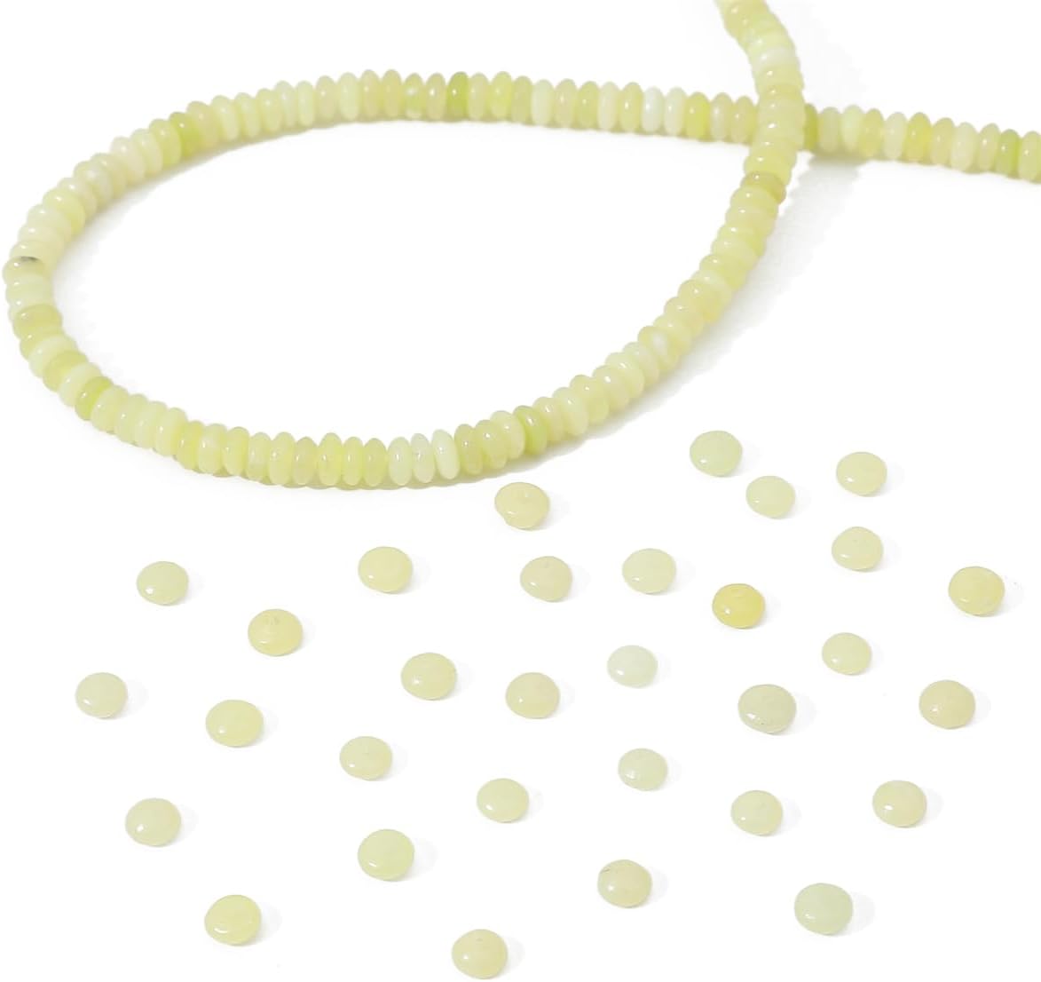 Natural Lemon Jade Disk Stone Beads 4x2mm 160pcs Rondelle Loose Semi Gemstone Beads for Jewelry Making Design - Image 6