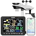 Sainlogic Estación Meteorológica Inteligente WiFi,...: 𝗪𝗜𝗙𝗜 + 𝗔𝗽𝗽 𝗪𝗲𝗮𝘁𝗵𝗲𝗿𝘀𝗲𝗲𝗱 + 𝗪𝗨 + 𝗣𝗿𝗼𝗻𝗼́𝘀𝘁𝗶𝗰𝗼 𝘆 𝗔𝗹𝗲𝗿𝘁𝗮𝘀 𝗜𝗔 𝟮𝟰/𝟳: Conéctese a la aplicación Weatherseed mediante WiFi de 2,4 GHz, con la integración opcional del servicio Weather Underground (WU). El algoritmo de IA proporciona monitoreo meteorológico las...