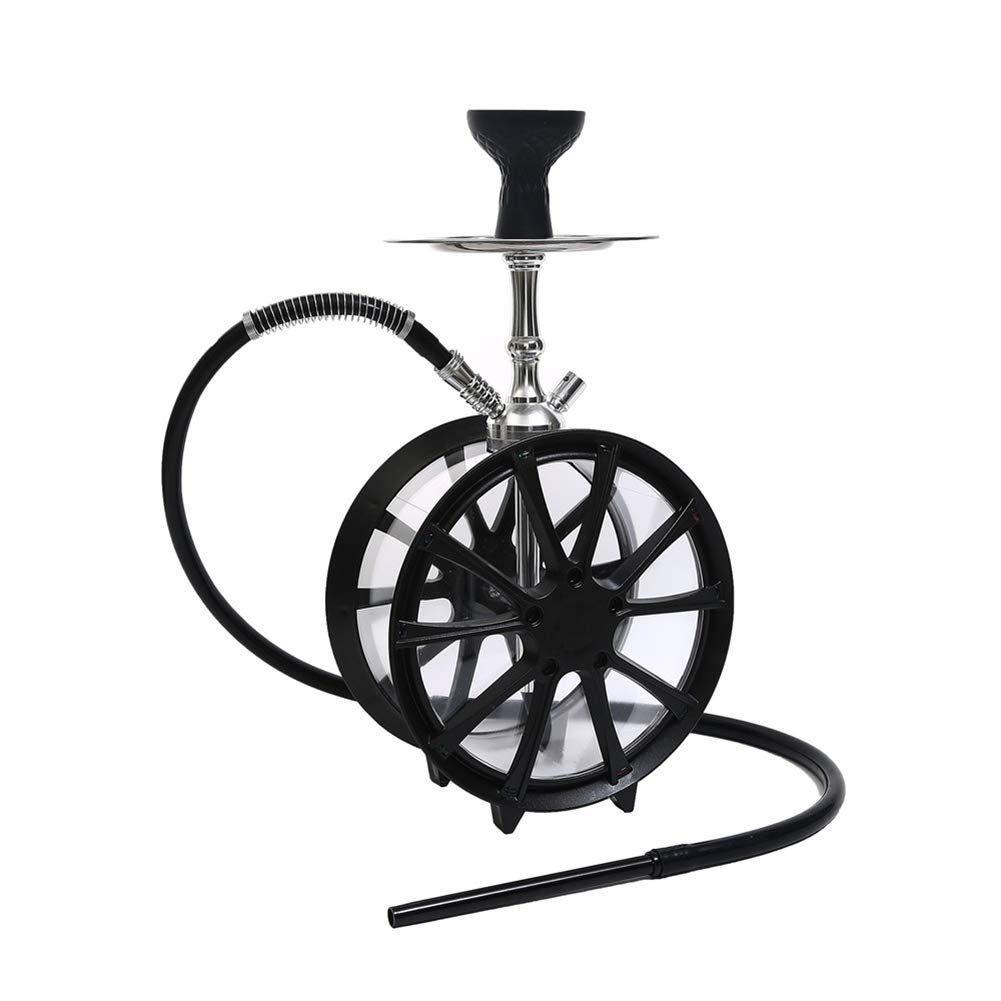 Conjunto de Shisha/Cachimba LED compactado Diseño Moderno Manguera única de cachimba de Burbujas de acrílico Nubes Grandes con Cuenco de Silicona para narguile Manguera Resorte