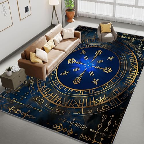 Tapis salon runes vikings pour une deco de chambre chaleureuse