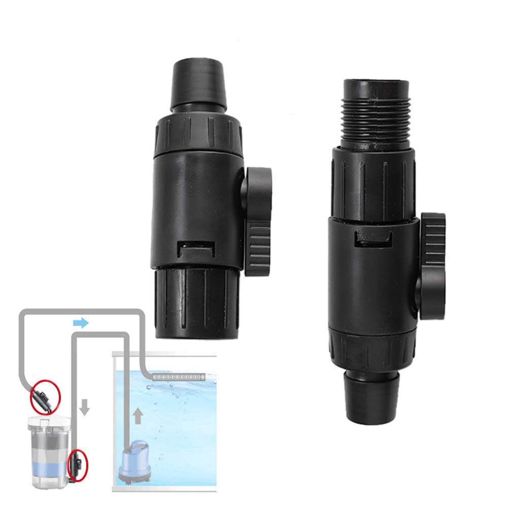 Pssopp Valvola per tubo flessibile per acquario, 2 pezzi, 16 mm, valvola di controllo del flusso dell'acqua, adattatore con impugnatura a sgancio rapido
