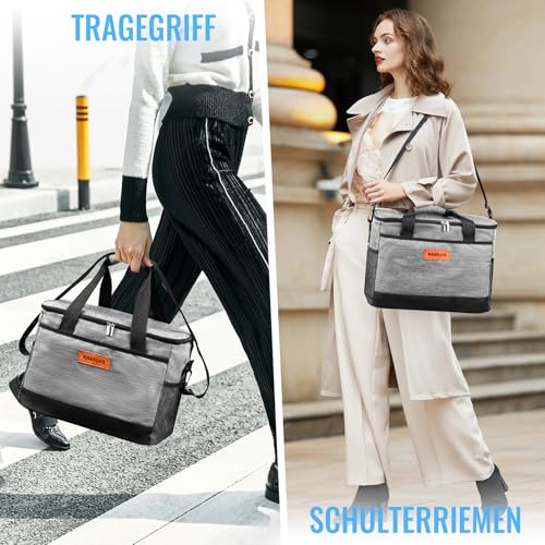KAEFUYS Kühltasche 33L+14h Kühlung Thermoisoliert Tragbar Faltbar Wasserdicht Groß Picknicktasche für Einkaufen Auto Büro Camping Outdoor Reisen Lebensmitteltransport Proviant Familie Grillen