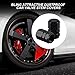 alpmosn Aluminum Tire Stem Valve Caps Wheel Valve Covers Car Dustproof Tire Cap Cover Accessories, Universal for SUV, Car, Bike and Motorcycle, Hexagon Shape (4PCS Black)