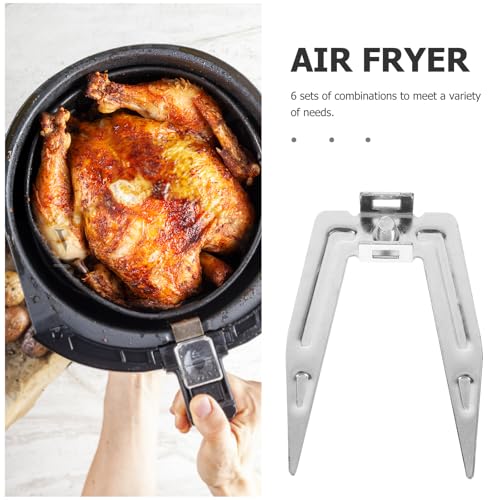 Zerodeko 6Er Set Edelstahl Brathähnchen-Gabeln Rotierende Fleischgabeln Für Ofen Und Airfryer Grillzubehör Küchenhelfer Für Hähnchenbraten Und Grillen