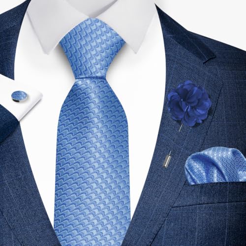 Image of joy alice 70 Colors Ties Set Men Mixed Color Necktie Handkerchief Cufflinks Brooch 3.15 Formal