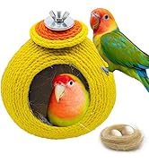 Acsist Bird Nest,Parrot Breeding House,Parakeet Natural Coconut Shell Hut,Hanging Budgie Nesting ...