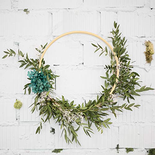Worown 6 Pack 20 cm Wooden Bamboo Floral Hoops Wreath Rings for DIY Wedding Christmas Wreath Decor Dream Catcher and Macrame Wall Hanging Crafts - Image 4