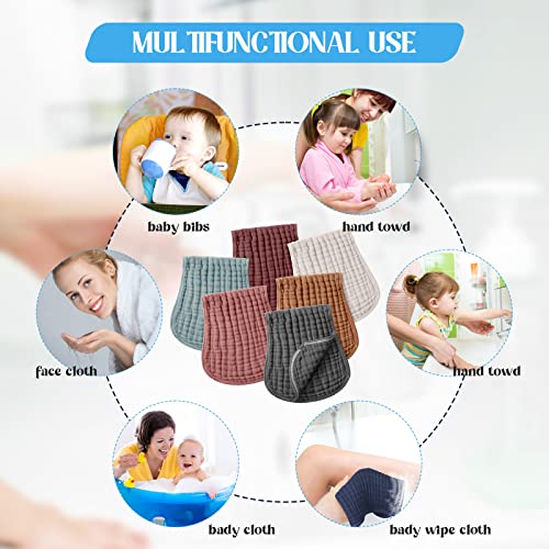 Image of Frienda 6 Pack Muslin Burp Cloths Baby 20x9'', Fresh Colors