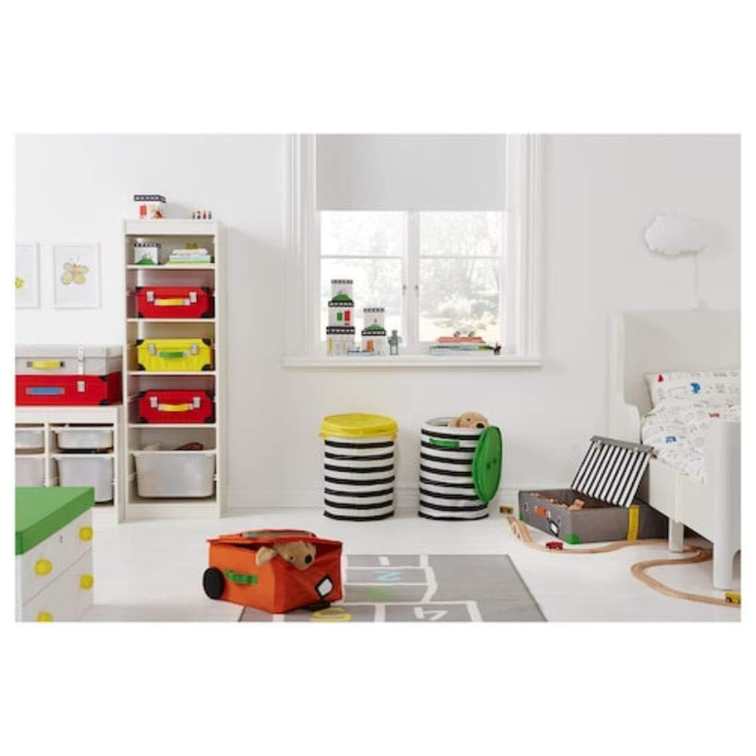 Amazon.co.jp: IKEA FLYTTBAR おもちゃ用トランク ターコイズ