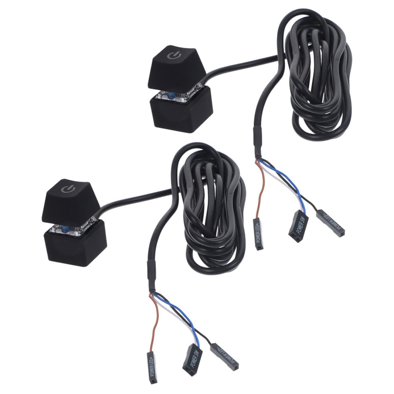 Cable de extensión de botón de encendido PC Uonlytech y cable de alimentación PC de 2 piezas 8