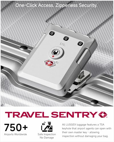 Image of Checked Luggage with Spinner Wheels, 8010S Aluminum Frame Zipperless Polycarbonate Hard Shell Suitcase (ZX-Core, Silver, 24 Inch)
