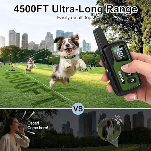 Ultimate Shock Collar for Dogs, 4500FT Dog Training Collar with Remote & IP68 Waterproof Electric Dog Collar with 3 Training Modes, Innovative Safer Light, Rechargeable E-Collar for All Breeds by YFYYF - Image 5