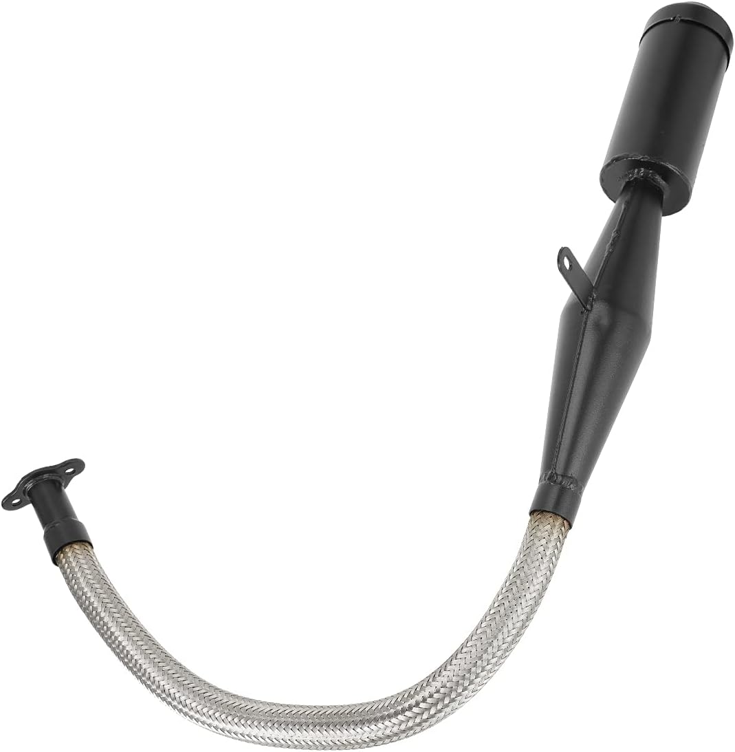 FVRITO Stainless Steel Flexible Exhaust Muffler Pipe Silencer Gasket for 2 Stroke 49cc 60cc 66cc 80cc 100cc Engine Gas Motorized Bicycle Motor Bike Black