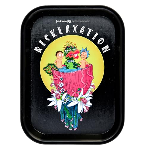 Bandeja para Liar Rick y Morty Oficial 19 x 25 cm - Artículos para Fumadores - Accesorios para Cigarrillos - Plástico Reciclable - Regalo Original. (Ricklaxation)