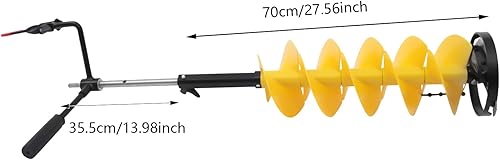Miniatura 7 de WETUSSEX Taladro de hielo de 8 pulgadas con varilla de extensión, broca ajustable de longitud portátil de alta eficiencia, para herramienta de pesca