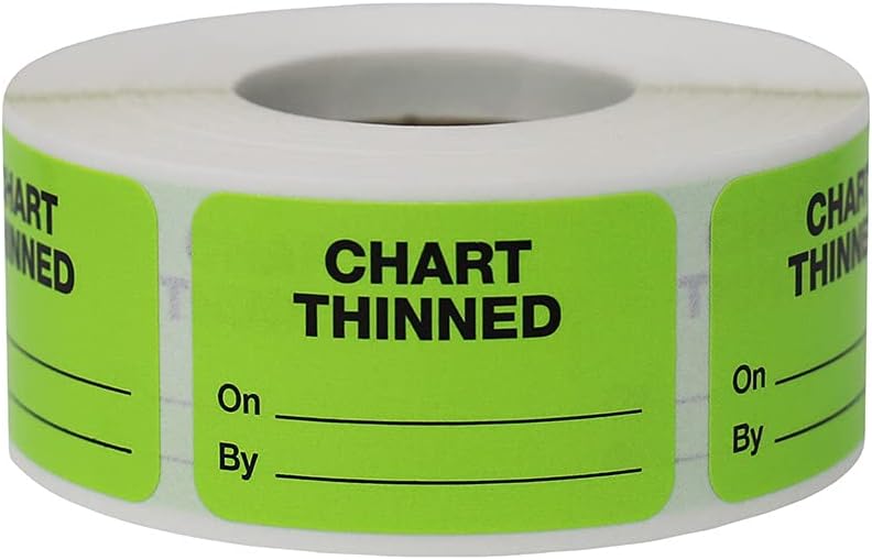 Chart Thinned Medical Healthcare Labels, 1 x 1.5 Inch Rectangle, 500 Total Labels
