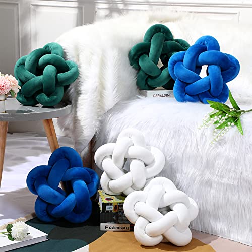 Fumete 2 Pcs Plush Throw Knot Pillow Star Decorative Knot Plush Throw Pillow Soft Sofa Knotted Star Pillow Handmade Chair Cushion Home Stuffed Pillows For Living Room Bedroom Car Decorations (Green) #TOP3