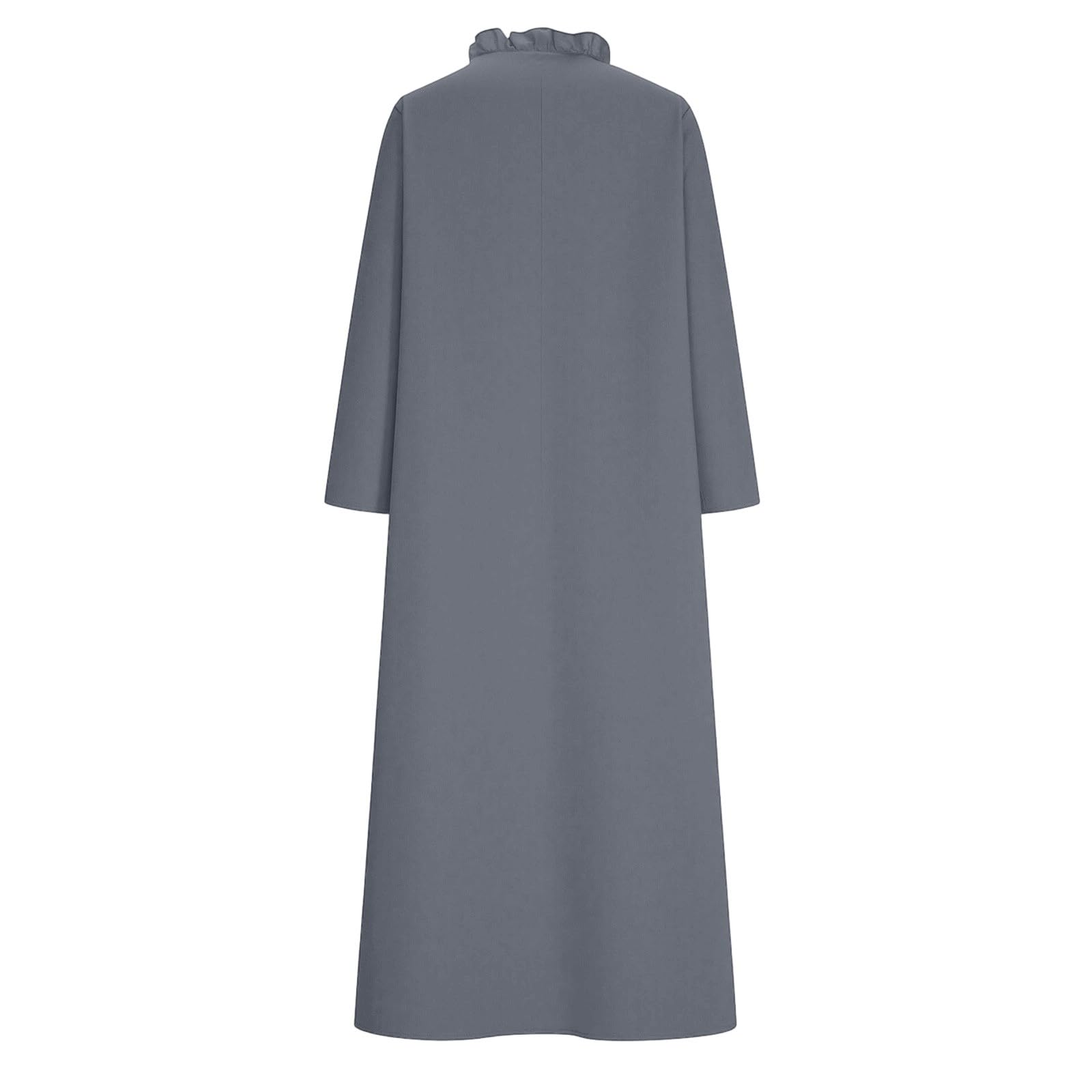 Abiti Estivi Donna Lino Vestito Lungo in Cotone a Maniche a 3/4 Morbido e Traspirante Abiti Mare Casual Tinta Unita Abito Scollo a V Boho Chic Vestiti Larghe e Leggeri Vestiti Baggy da Spiaggia