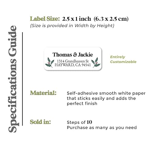 Miniatura 6 de Greenery Return Address Labels Wedding Mailing Envelope Stickers Seals Christmas Family Addressing Labels Personalized Mailing Stickers
