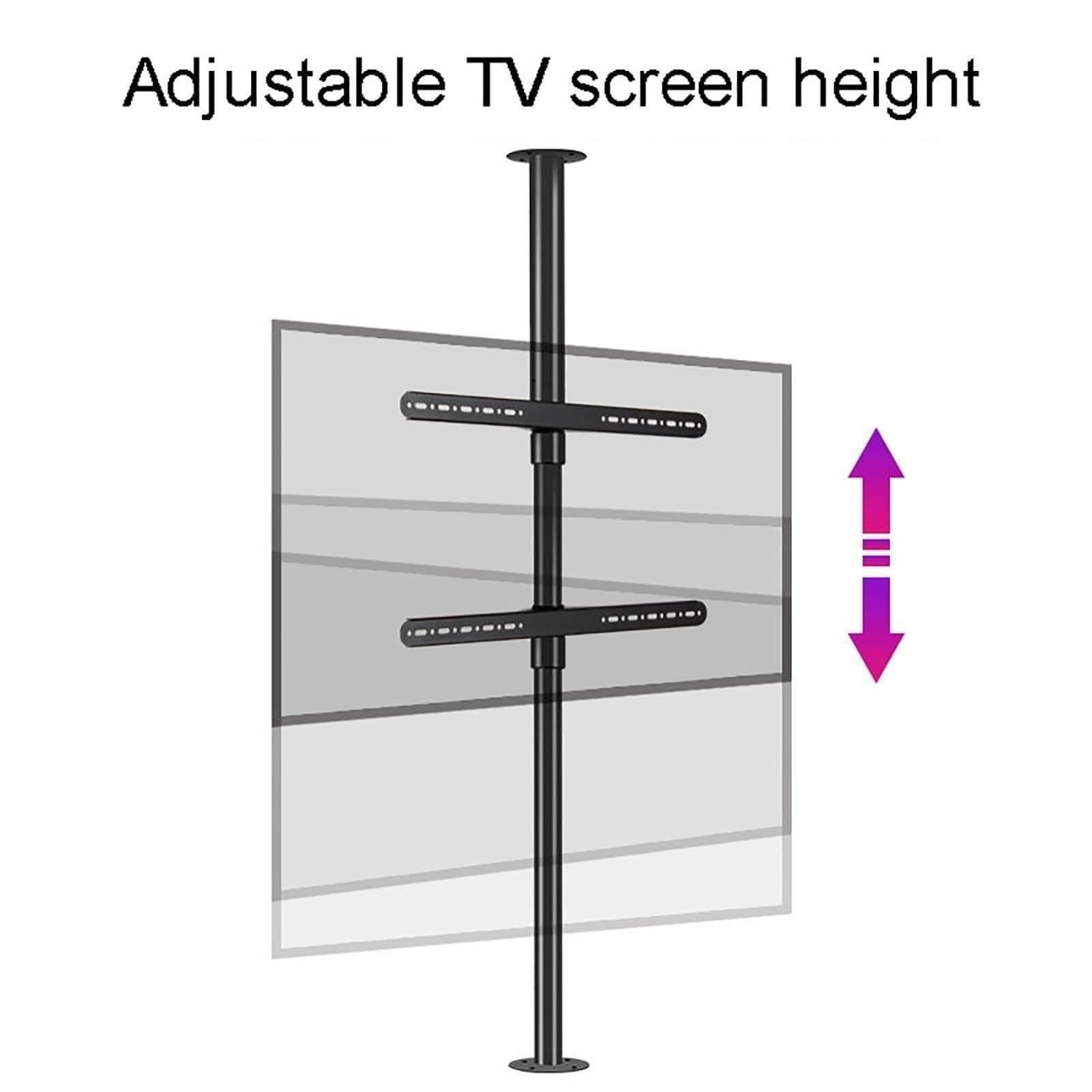 Soporte De Suelo con Estructura Giratoria De 360 ​​Grados para TV LCD, Soporte Giratorio para Pared Divisoria, Base Giratoria para Mueble De TV, Soporte De Techo Ajustable para TV(200-295cm)