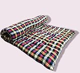 ATOOTFUSION Soft Cotton Quilt Foldable Light Weight Firm Mattress – Multicoloured Gadda (72x48 Inches, 2 Sleeping Capacity)