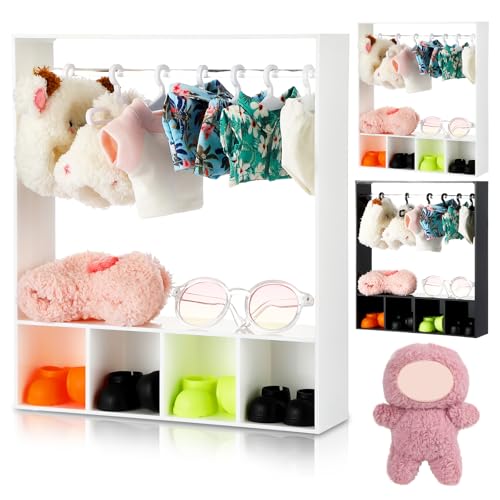 Cintres de rangement pour figurines inclus dans l'armoire de poupée de 17 cm