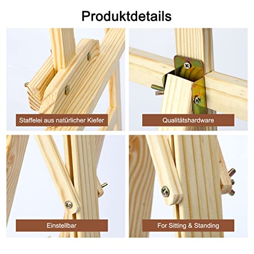 YORKING Staffelei aus Holz, 150 cm, Dreifuß für Atelier und Studio