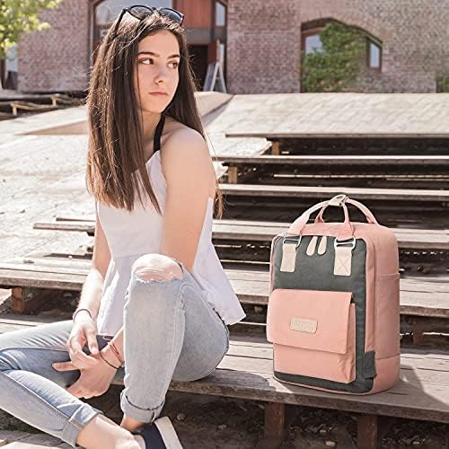 ANTAU Laptop Backpack for women, Girls Stylish College School Waterproof Backpack Travel Work Bag for Women, Lightweight Casual Daypack Fits 14 inch Laptop, Pink