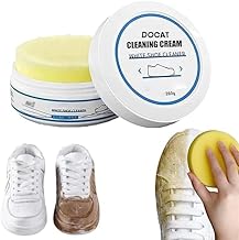 Virva enterprise White Shoe Cleaning Cream, Shoe Cleaning Kit Shoe Cream with Sponge, Shoes Whitening Cleansing, Sneaker Cleaner, Stain Remover Cream for Shoe, for Sports Shoes, Leather Shoes (260gm)