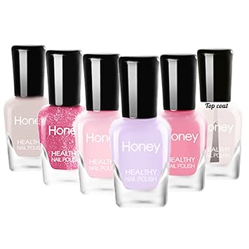 Non Toxic Nail Polish Set, Easy Peel Off and Fast Dry NailPolish Set for Pack, Eco Friendly & Organic Water Based Nail Polish for Women,Teens 6 Bottles