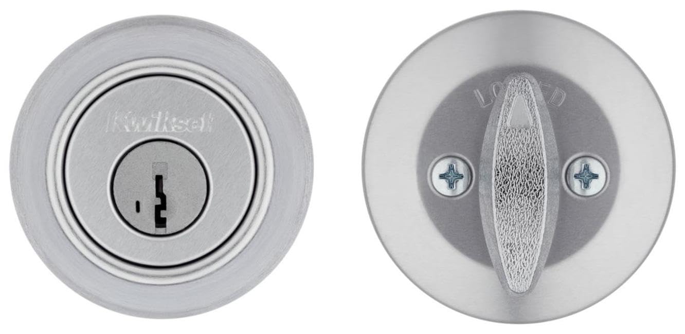 Kwikset Cerrojo de seguridad de un solo cilindro 660-S serie 660, Cerradura con llave inteligente, níquel satinado