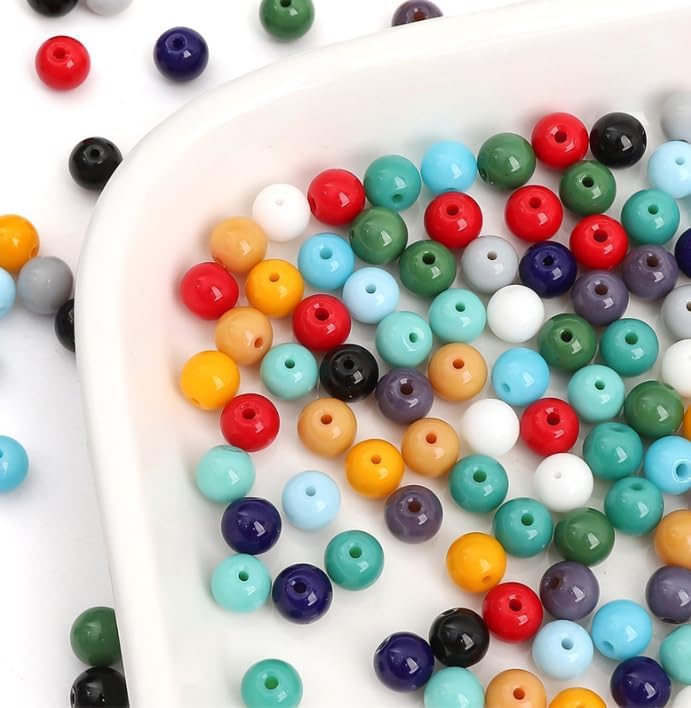 100 PCS Assorted -Color Round Beads Acrylic Beads Jewelry Making DIY Bracelets Crafts Decoration Round Loose Spacer Beads (4mm) - Image 6