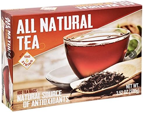 Greenbrier International All Natural Tea, 100 Tagless Tea Bags- 100% Pure Ceylon Black Tea