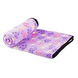 Super Soft Warm Fleece Pet Dog Blanket Mat Paw Print Puppy Throw Blanket for Car, Lap, Sofa and Pet