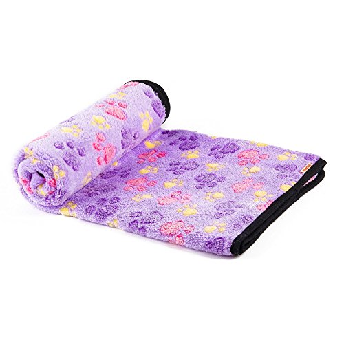 Super Soft Warm Fleece Pet Dog Blanket Mat Paw Print Puppy Throw Blanket For Car, Lap, Sofa And Pet Bed(47"×31",Xl) #TOP9