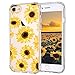 iPhone 7 Case, iPhone 8 Case, iPhone 7 Case for Women, MOSNOVO Floral Flower Sunflower Clear Design Plastic Back Case with TPU Bumper Protective Case Cover for iPhone 7 / iPhone 8