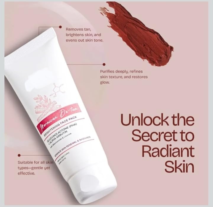 Image of Moroccan De-tan Brightening Face Pack for Skin Renewal pack of 1