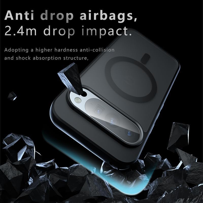 Image of Back Cover for Google Pixel 9 /9 Pro 2024, Back Cover, Matte PC Back + TPU Bumper Shockproof, Magnetic Support Mobile Case Cover (Google Pixel 9)