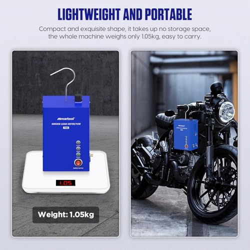 MRCARTOOL T80 EVAP Nebelmaschine Kfz Leck Detektor 12V Auto Rauchmaschine Lecksucher mit Eingebaute Luftpumpe Pipeline-Kraftstofflecksucher Vakuum Testgerät für 12V Fahrzeuge (T80)