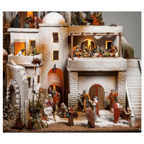 Holyart Escena belén Pascual Milagros Última Cena lavatorio de los pies 9 cm 35x60x40 cm MÓDULO 3, con estatuasProfundidad: 40 cm|Anchura: 60 cm|Altura estatuas: 9 cm|Altura: 35 cm