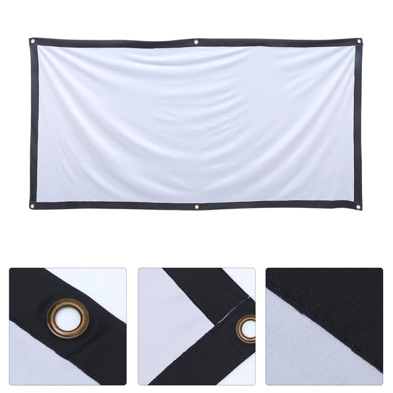 Pantalla portátil para proyector con tela antiarrugas para hogar miniatura 3