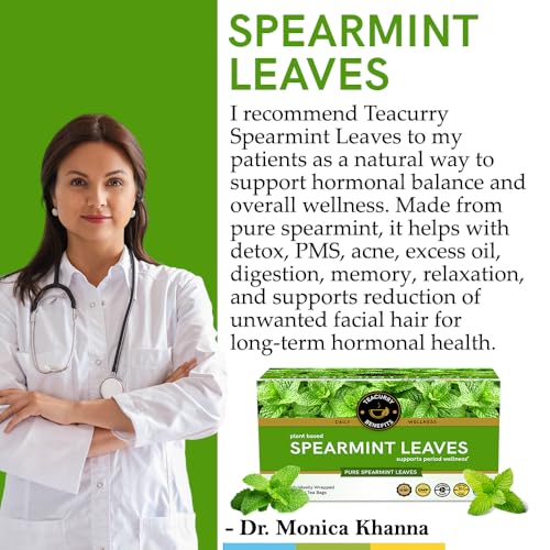 Image of TEACURRY Spearmint Tea Tin Can - For PCOS, PCOD, Hormonal Balance, Acne & Unwanted Facial Hair - 50 gms